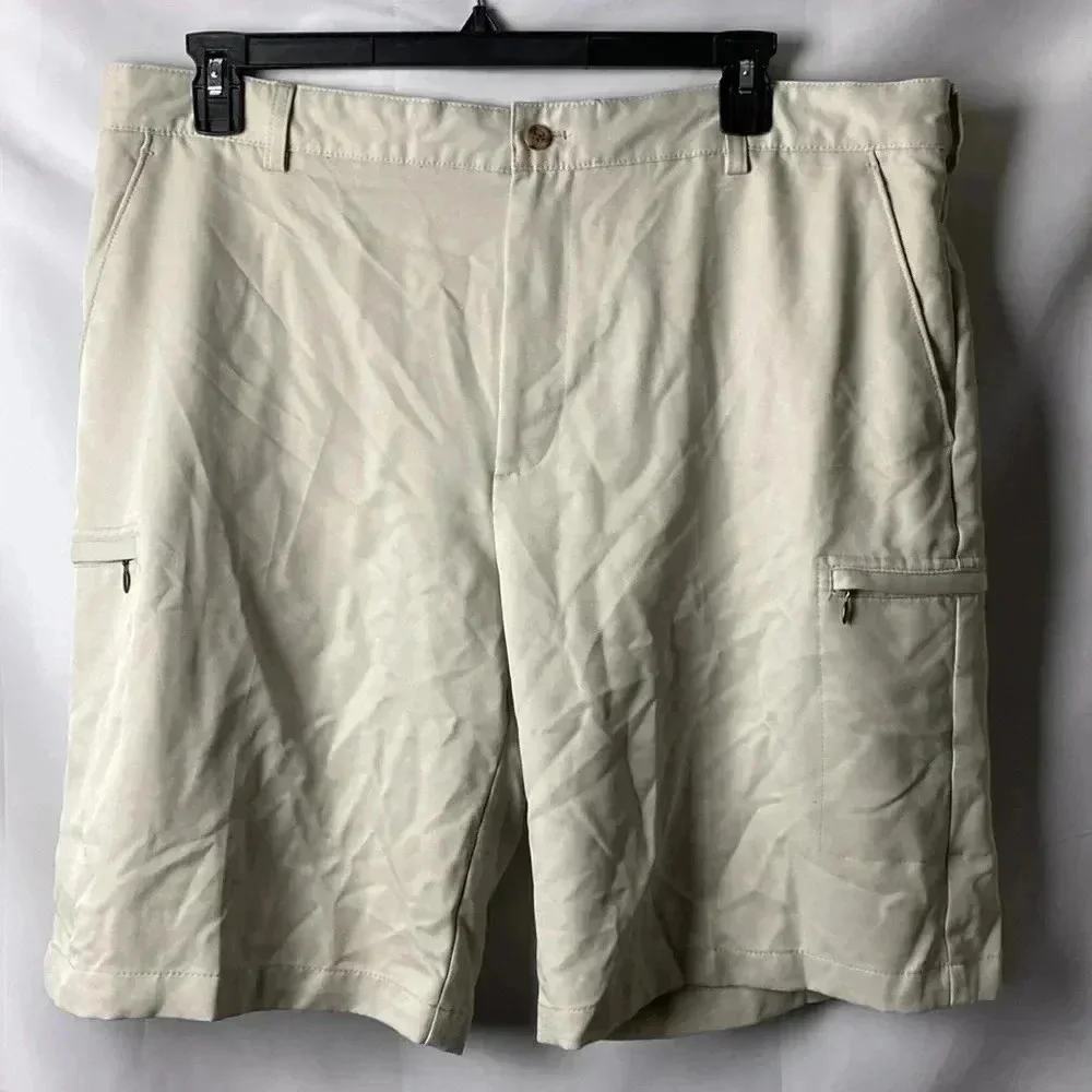 IZOD GOLF CLASSIC MENS SIZE 40 LIGHT TAN GOLF SHORT‎ GOOD CLEAN CONDITION